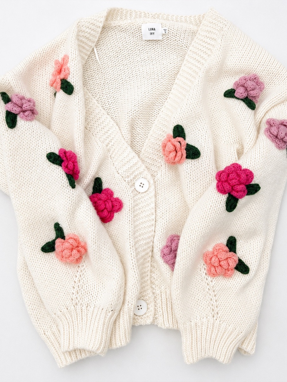 3D Flowers Knit Cardigan